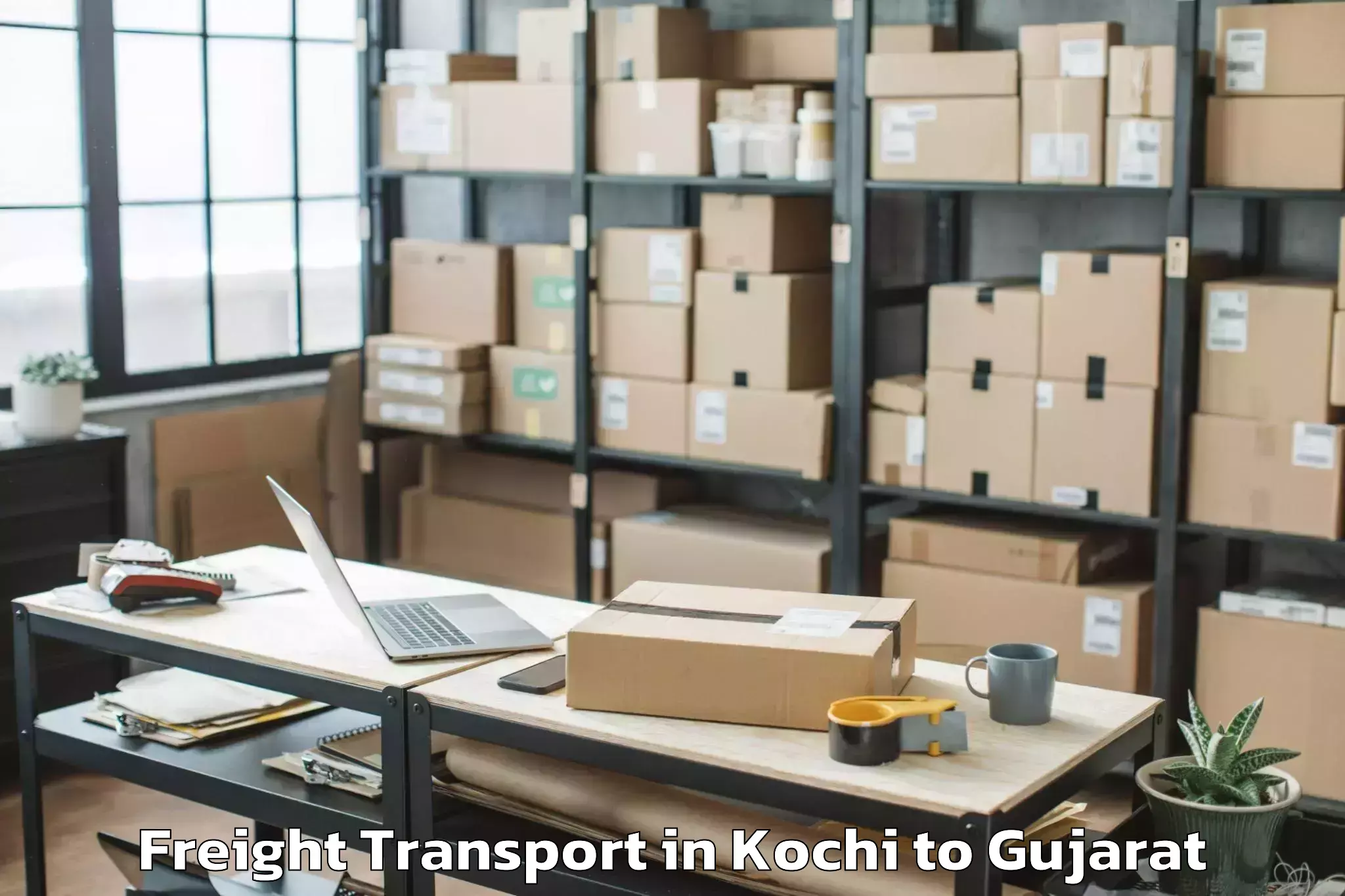 Book Kochi to Jhagadia Freight Transport Online